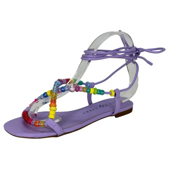 Katy Perry Halie Bead Purple Tie Up Womens Sandals Size 6.5M - Picture 2 of 13
